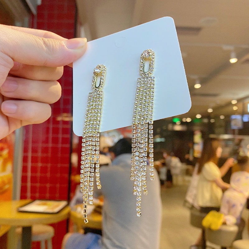 Đôi khuyên tai mạ bạc 925 đính đá thời trang sang trọng cho nữ