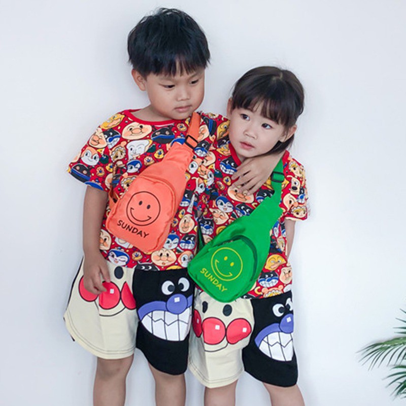 Túi Đeo Trước Ngực In Chữ Phong Cách Hàn Quốc Cho Bé