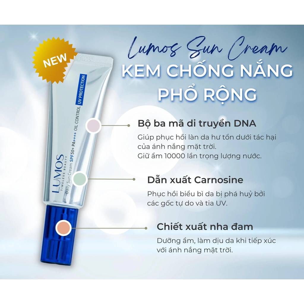 Kem Chống Nắng Kiềm Dầu Lumos Sunscreen Kem Chống Nắng Nâng Tone SPF50+