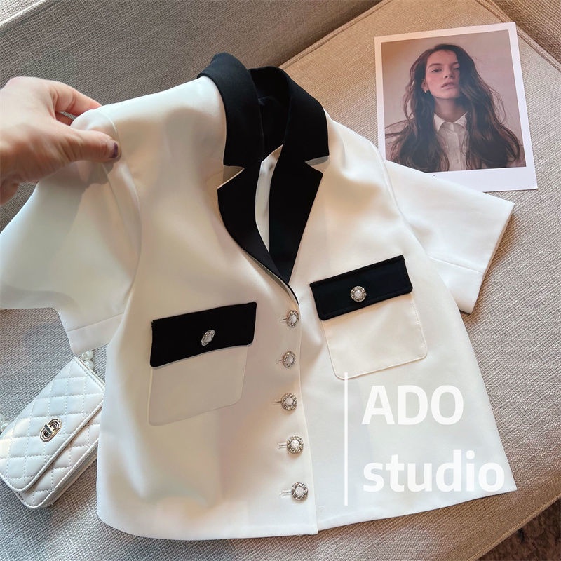 Áo Khoác Vest Tay Ngắn Màu Sắc Thanh Lịch Cho Nữ  tao bao