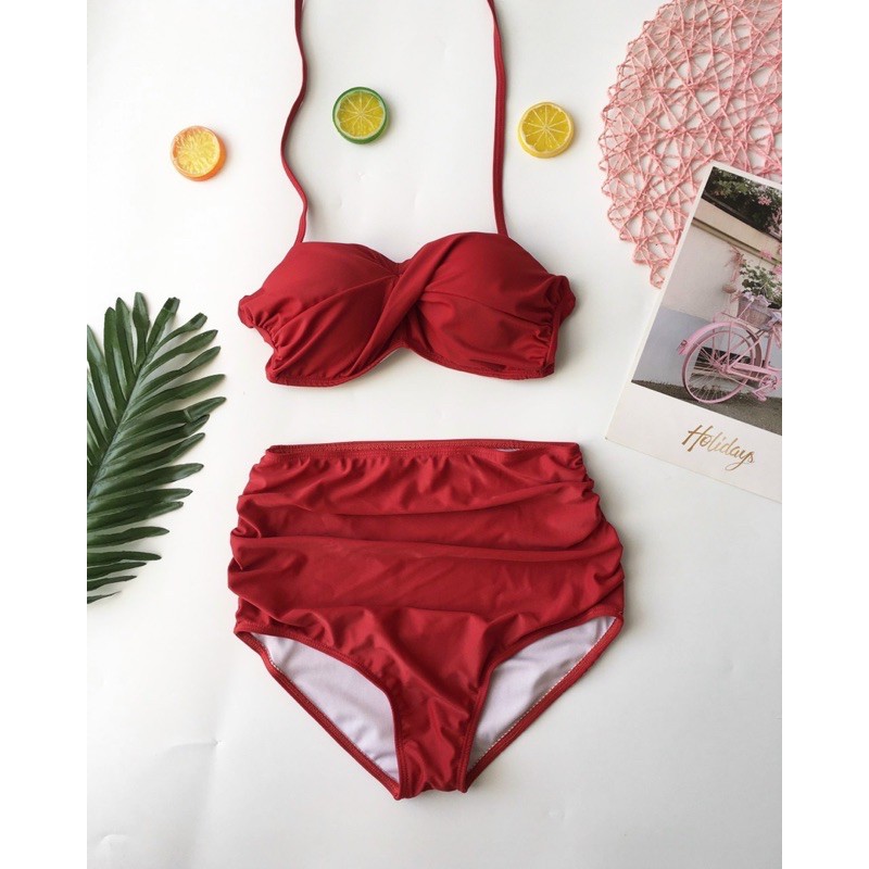 Bikini xoắn ngực có gọng nâng 3 màu