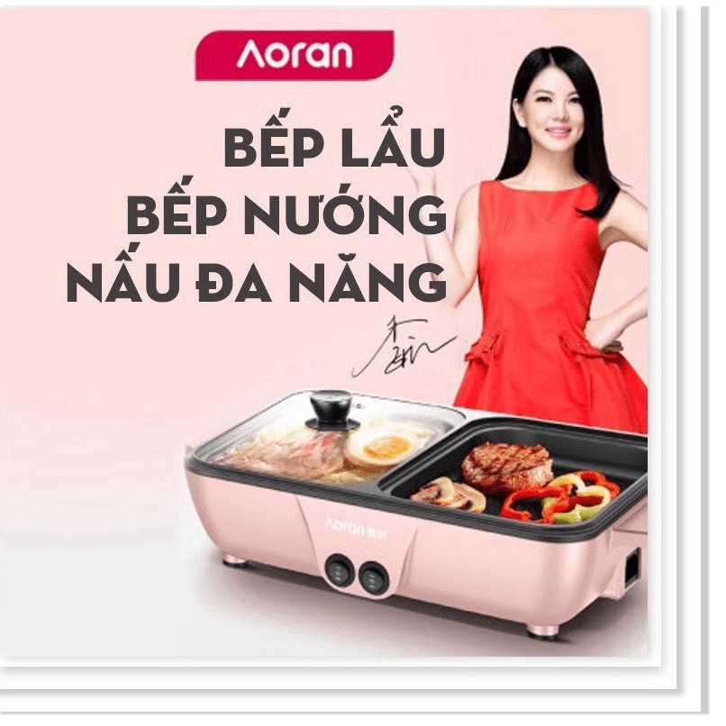 Nồi Lẩu Kiêm Nướng 🥘 2in1 Mini Hàn Quốc🥘 Bếp Lẩu Nướng Đa Năng Cao Cấp💯 Bảo Hành 3 Tháng