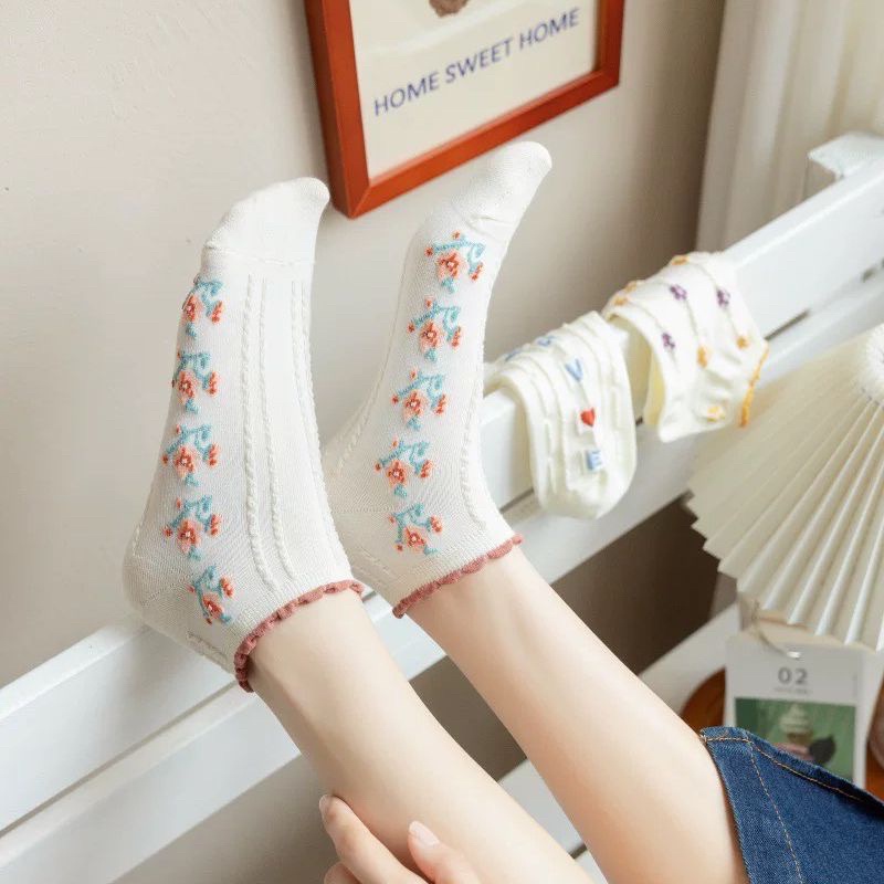 Tất ngắn vớ nữ set 5 đôi vớ nhiều hình