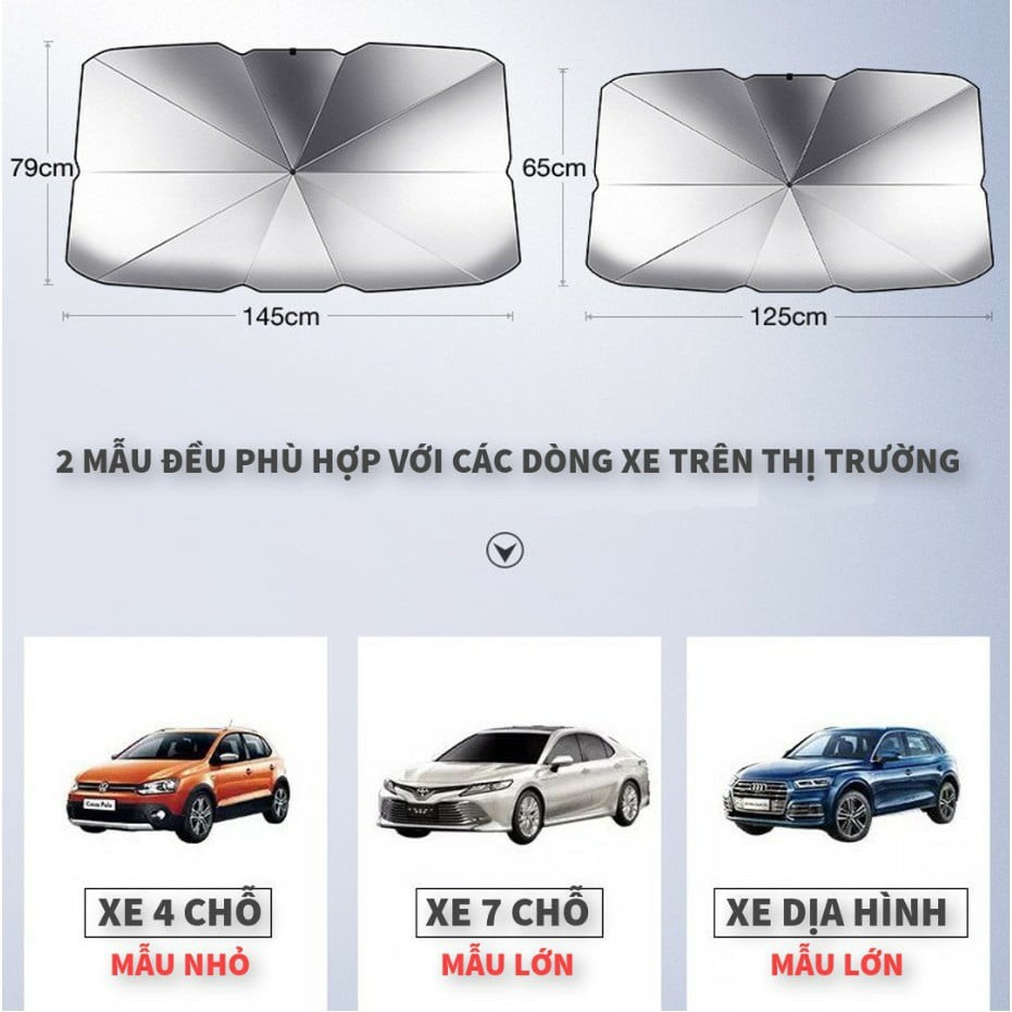 Ô che nắng kính trước xe ô tô bảo vệ nội thất oto - Dù chắn nắng kính lái xe hơi chống tia UV