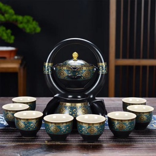 Bộ Ấm Chén Pha Trà Thác Nước SƯƠNG MAI 12 Món Hoa Văn Trang Nhã, Sang Trọng - SM00034