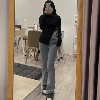 Quần ống loe form dài chất kaki