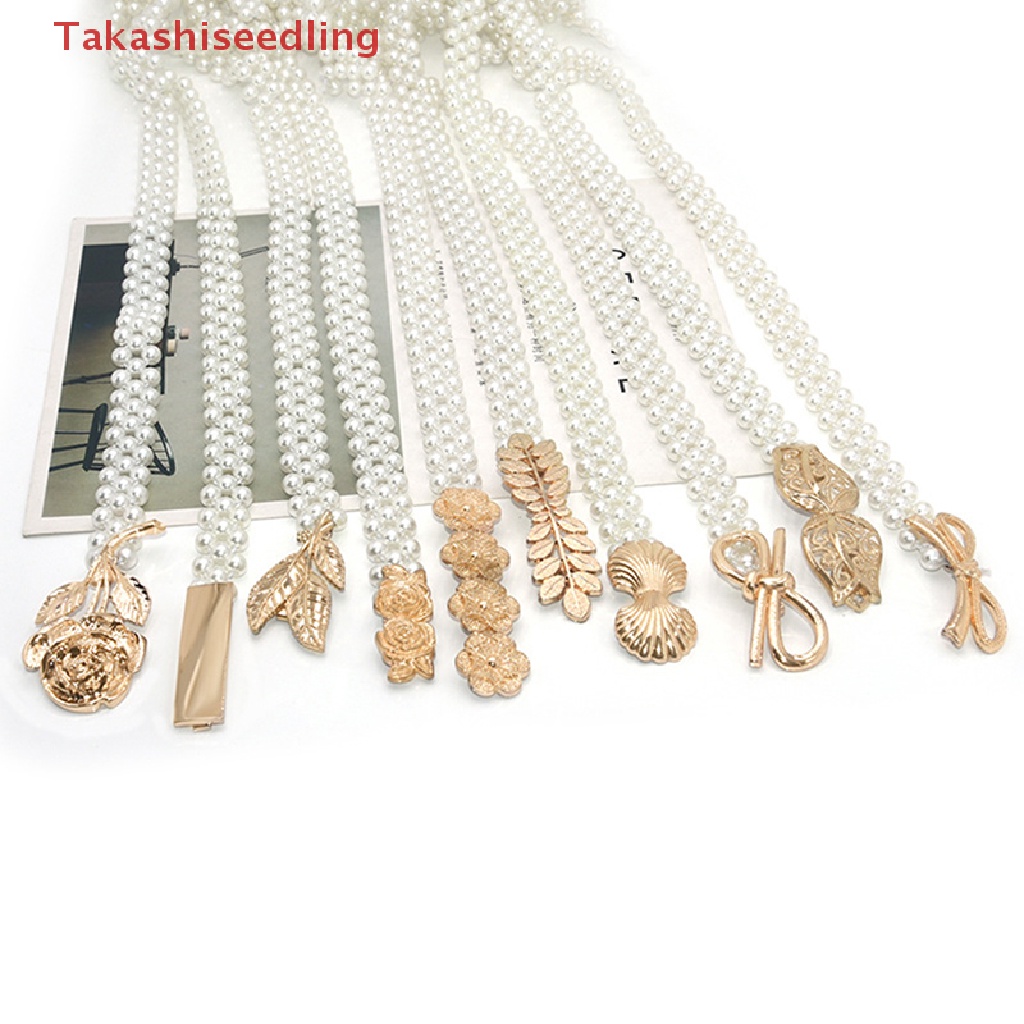 (Takashiseedling) Elegant Faux Pearl Dress Belt For Girls Elastic Belt Accessories Party Decor
