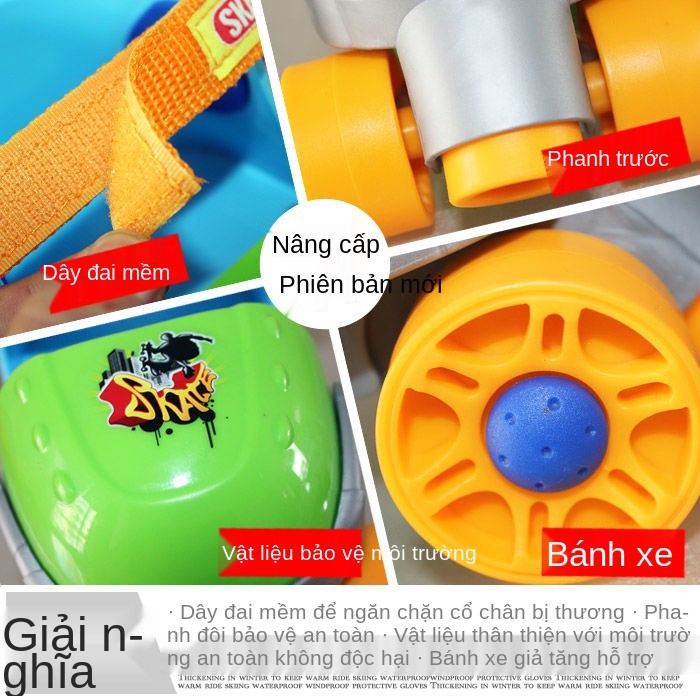 Giày trượt patin, patin đôi trẻ em, em mới bắt đầu, bốn bánh, 2-3-4-5 -6 tuổi