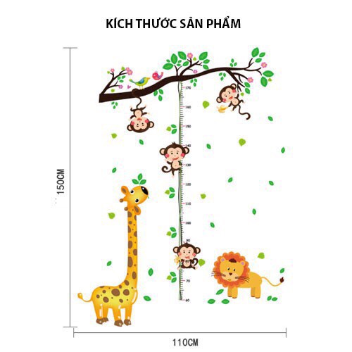 Decal đo chiều cao cho bé / Giấy dán tường đo chiều cao