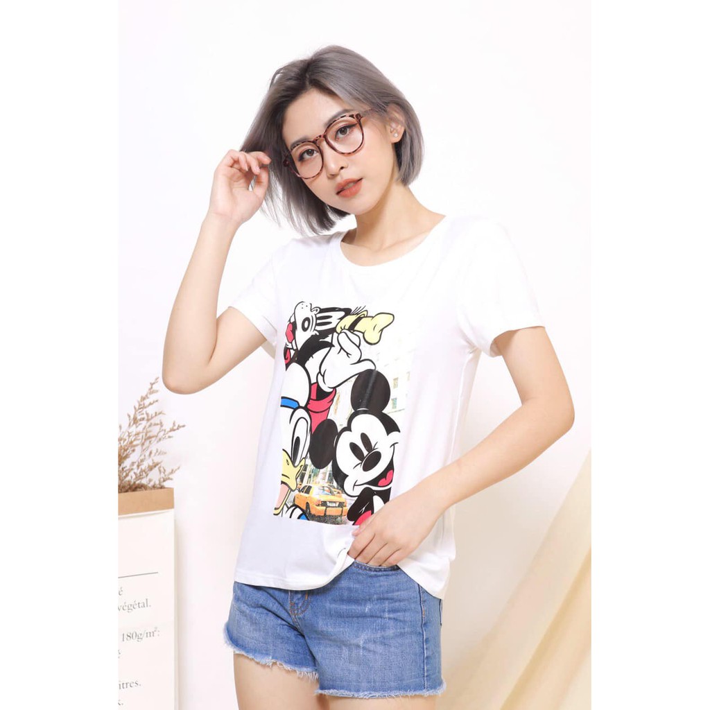 Áo Thun mickey Printed-Tshirt Mickey đẹp long lanh Áo Phông Cộc Tay Cực Chất Phong Cách Thời Trang cá Tính Năng Động