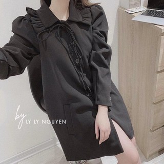 [Hàng sẵn T1]Váy sơmi cổ bèo