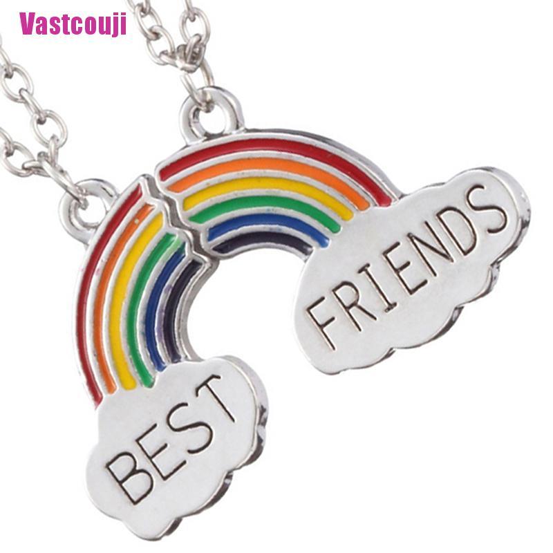 1 Cặp Vòng cổ Tình Bạn Mặt Đám Mây Cầu Vồng