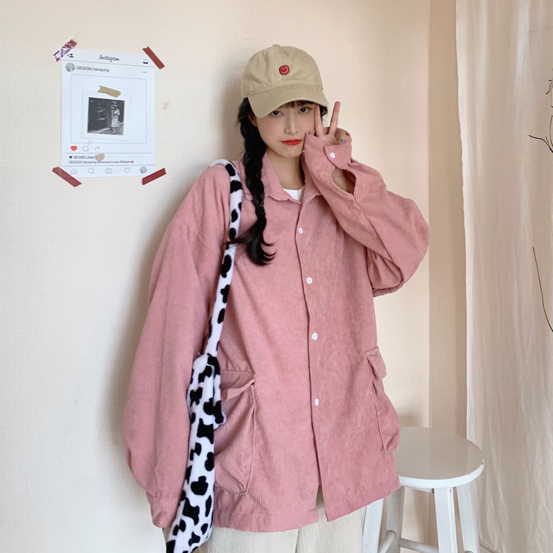 SUXI Áo Khoác Sơ Mi Dài Tay Màu Sắc Thời Trang Thu Đông Cho Nữ