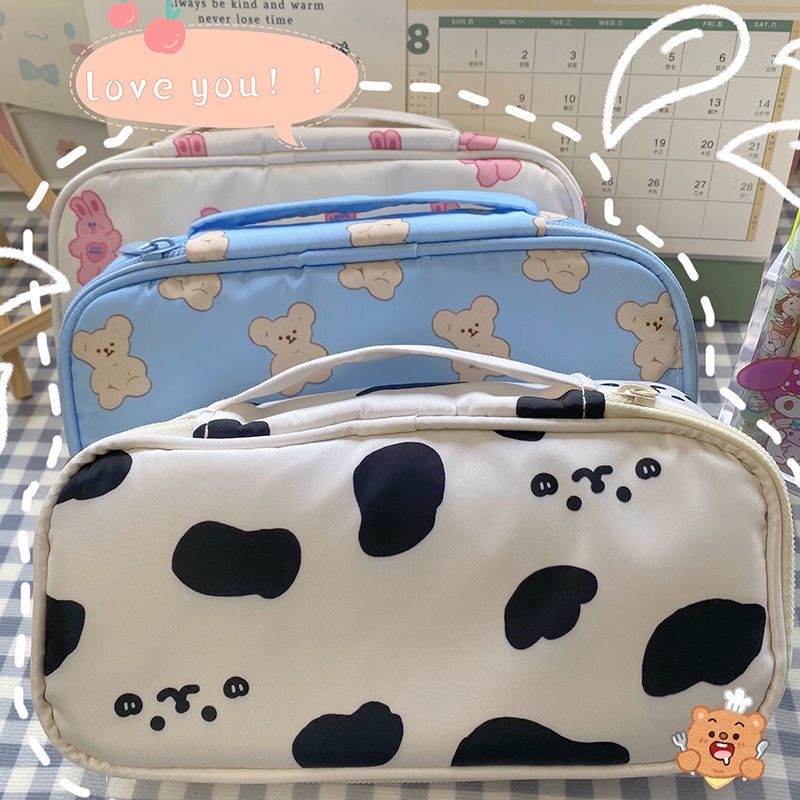 Bóp Viết Cỡ Lớn In Hình Thỏ Bò Sữa Dễ Thương Cho Học Sinh