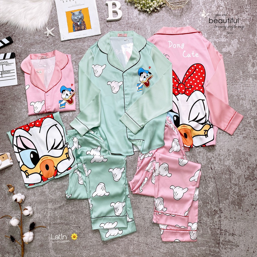 Đồ Mặc Nhà Pijama Lụa Latin hàng cao cấp TDQD Freesize - HÀNG THIẾT KẾ