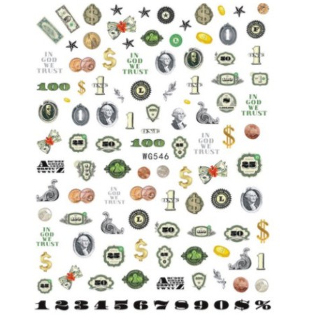Sticker &amp; Decal dán móng tay hình đô la