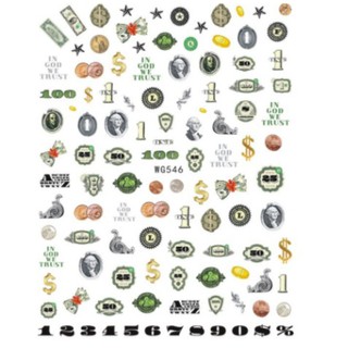 Sticker & Decal dán móng tay hình đô la