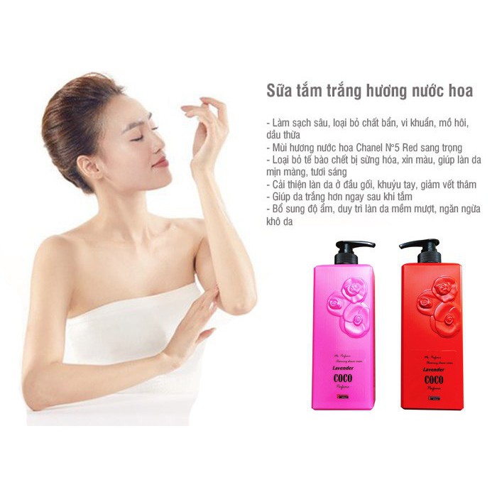 Combo 02 Chai x 800ml Sữa Tắm Hương Nước Hoa CoCo