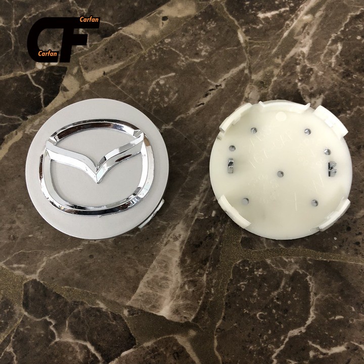 Logo Wheel Cover, Bánh xe Lazang Mazda Đường kính 57mm Mad57: Đen và Bạc 1
