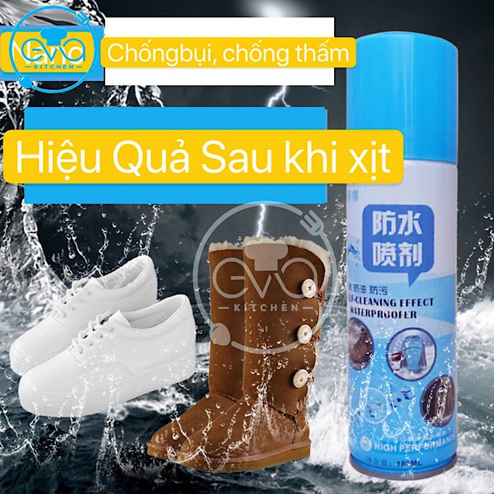 Chai Xịt Phủ Nano Chống Nước Bụi Bẩn Cho Giày Dép Và Quần Áo 180ml