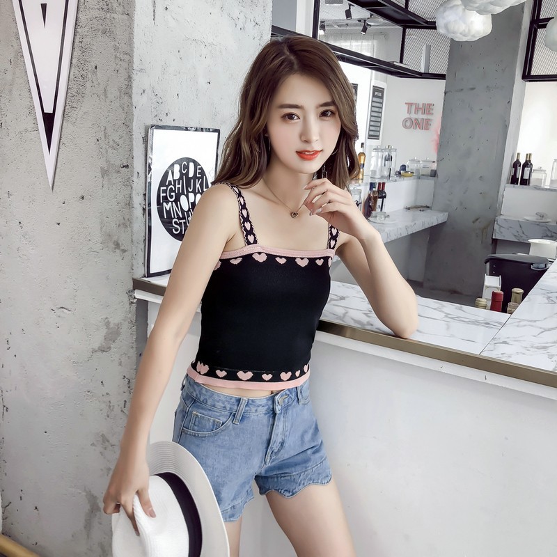 Women summer knitted tank top strap off shoulder sexy vest sleeveless shirt | BigBuy360 - bigbuy360.vn