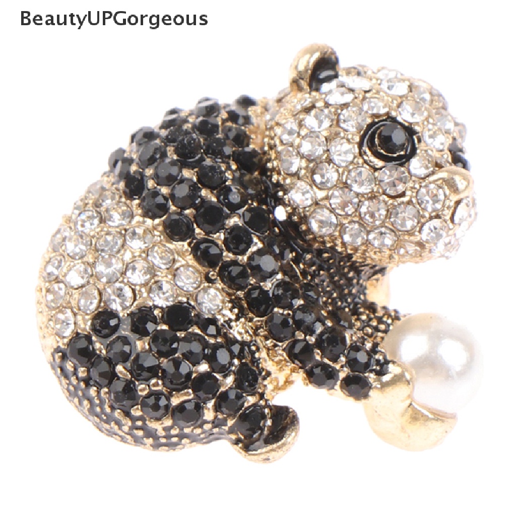 Ghim Cài Áo Hình Gấu Trúc Đính Đá Dễ Thương
