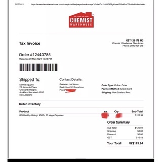 Viên Uống Bổ Não GO GINKGO BILOBA 9000 Hàng Úc đủ bill