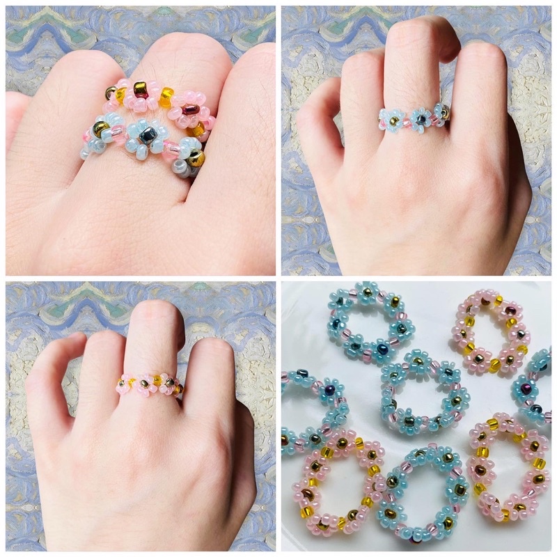 Nhẫn LILI GLITTER FLOWERS RING - LILI’S SUMMER BEADS