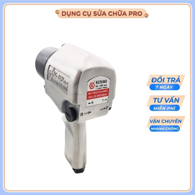 Súng bắn bulong 1/2'' kusaki KG18P, máy siết bulong hơi 2 búa, Kako Store