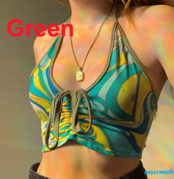 Áo Lửng Hai Dây In Họa Tiết Thời Trang Quyến Rũ Dành Cho Nữ