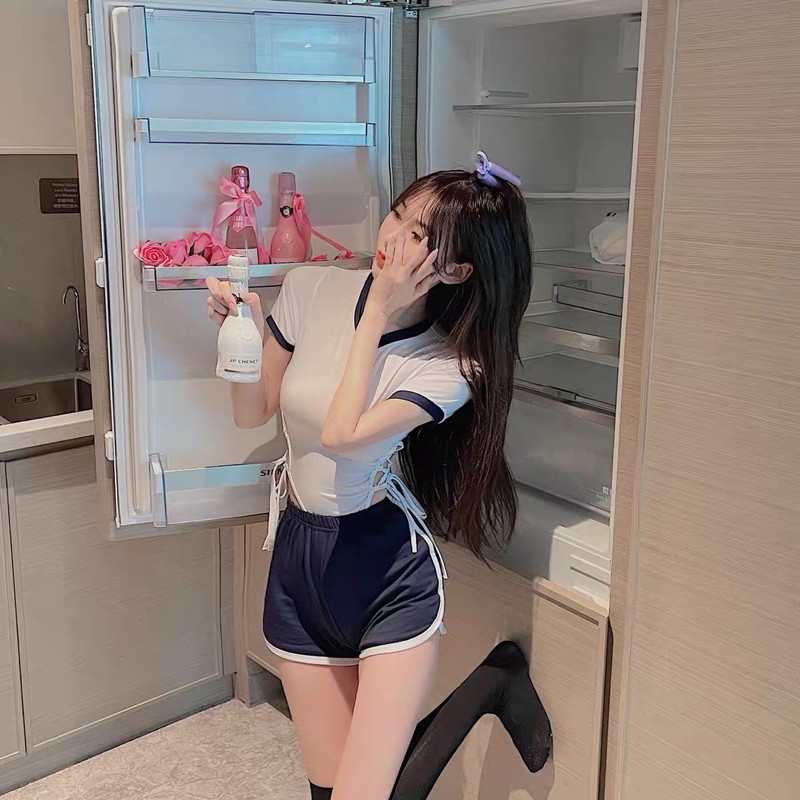 Set bodysuit đan dây+quần thun ôm Ulzzang | BigBuy360 - bigbuy360.vn