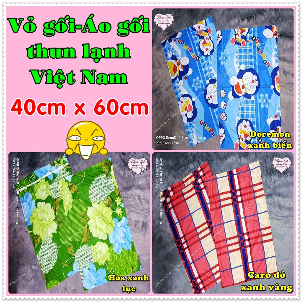 [40cm*60cm] Vỏ gối-Áo gối nằm thun lạnh Việt Nam sợi Jersay || Vỏ gối bọc ngoài bảo vệ ruột gối nằm