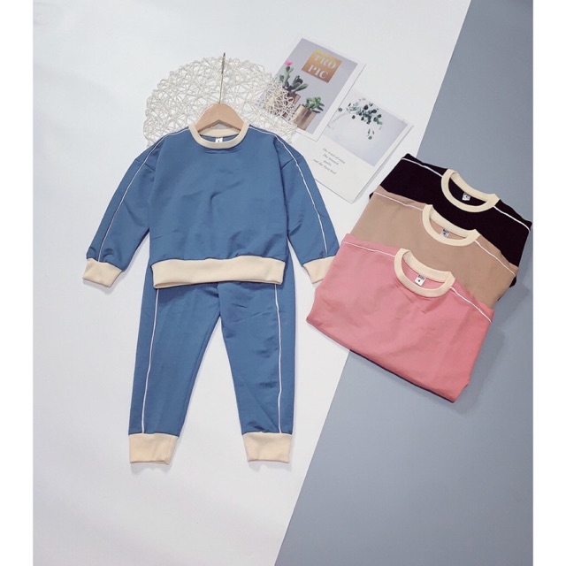 Bộ trơn da cá chạy viền siêu sang cho bé