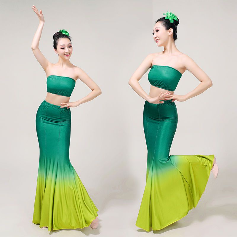 Chân Váy Múa Ba Lê Dáng Dài Họa Tiết Chim Công Cho Nữ