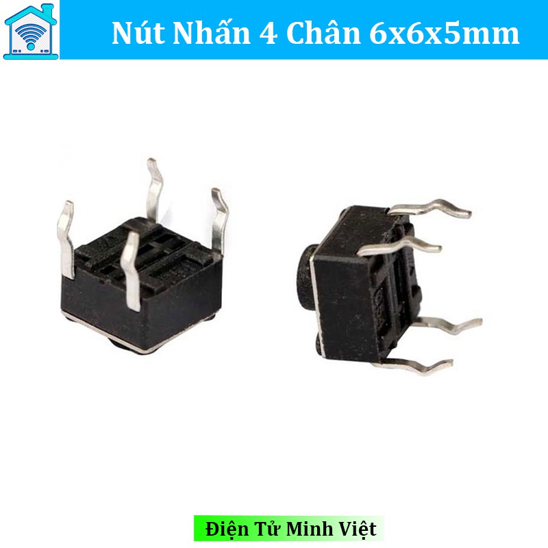 Bộ 10 Nút Nhấn 4 Chân 6x6x5mm