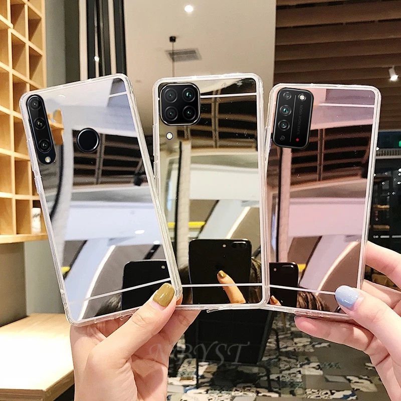 Ốp Điện Thoại Mặt Gương TPU Silicone Mềm Cho Samsung Galaxy A22 A03S A32 A52S A72 A02S A12 A11 M11 M12 M02S