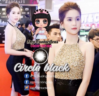Lens vassen circle black 0 độ + có độ cận