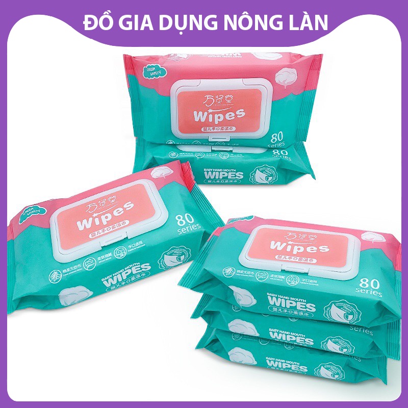 khăn giấy ướt Wipes hộp 80 khăn NL Shop, khăn giấy diệt khuẩn bỏ túi tiện dụng