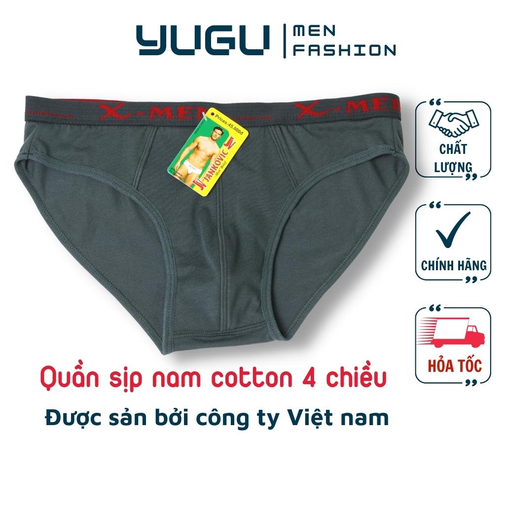 Quần sịp nam cotton 4 chiều JKV4509 - YUGU - Đồ lót nam thông thoáng 40kg-70kg hàng công ty Việt nam, 1 chiếc, che tên