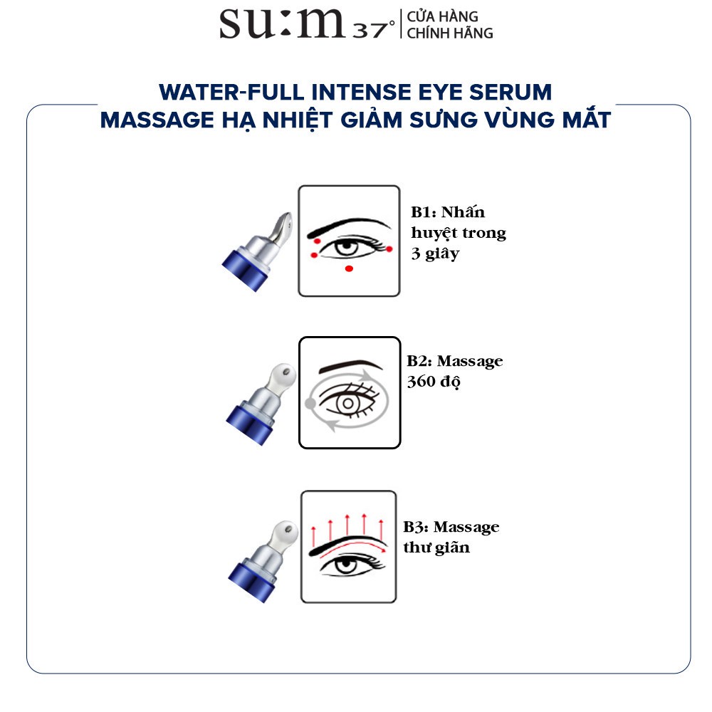 [Mã VISAPREMIUM giảm 150K]Tinh Chất Giảm Sưng Làm Mát Tức Thì Vùng Da Mắt Su:m37 Water-full Intense Eye Serum 15ml