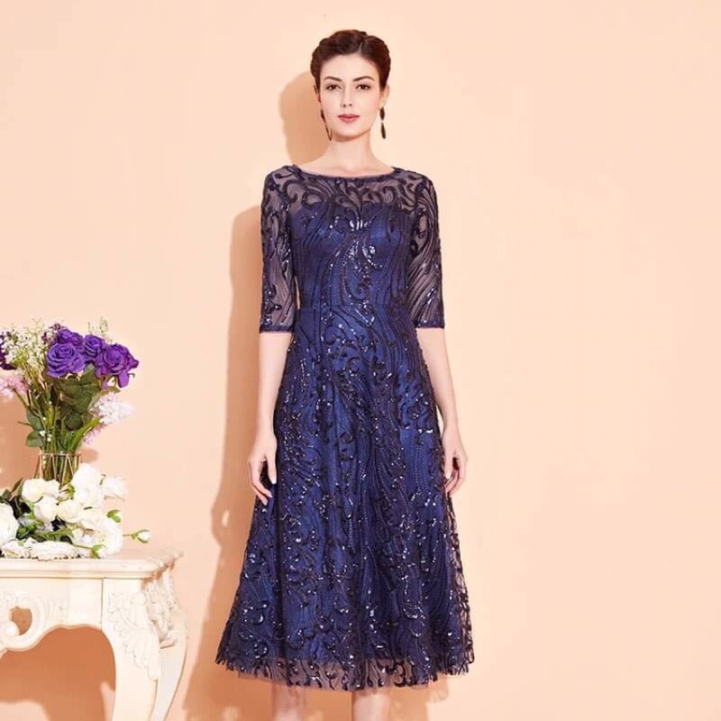 Đầm ren lụa cao cấp kiểu dáng sang trọng quý phái NP2272