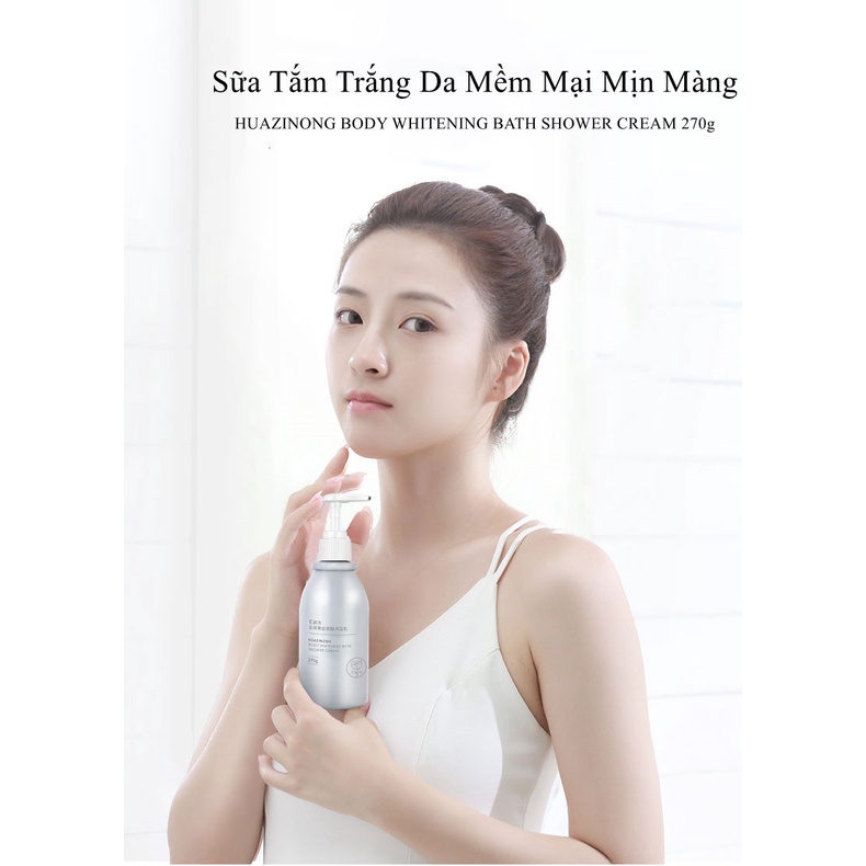 HUAZINONG Sữa Tắm Trắng Da Toàn Thân Nuôi Dưỡng Từ Sâu Bên Trong Giúp Da Sáng Mịn hơn