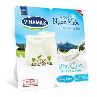 Lốc 4 hộp sữa chua không đường Vinamilk 100g