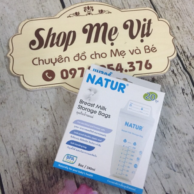 Hộp 20 túi trữ sữa Natur Thái Lan