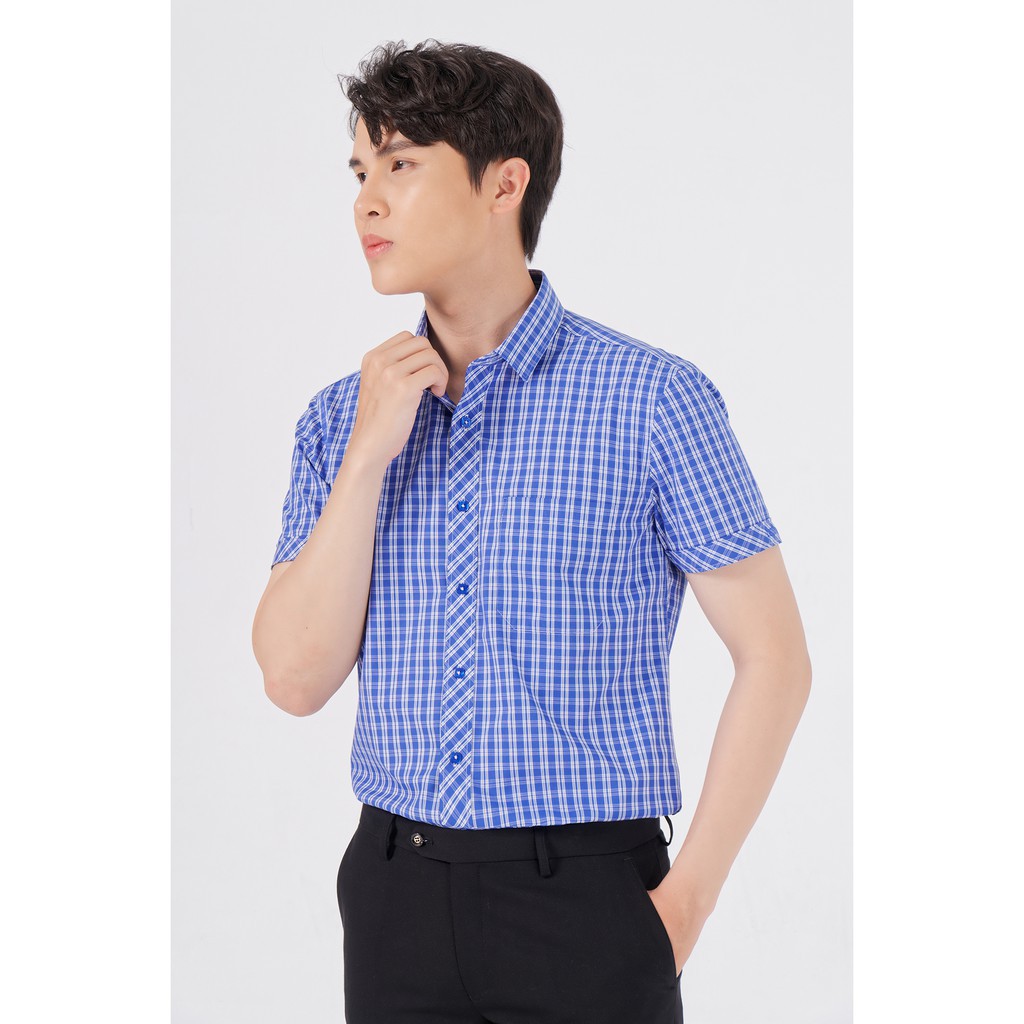 Áo Sơ Mi Nam Regular Fit Tay Ngắn Blentino BCV08 - Thời Trang Công Sở Không Lo Nhăn Áo