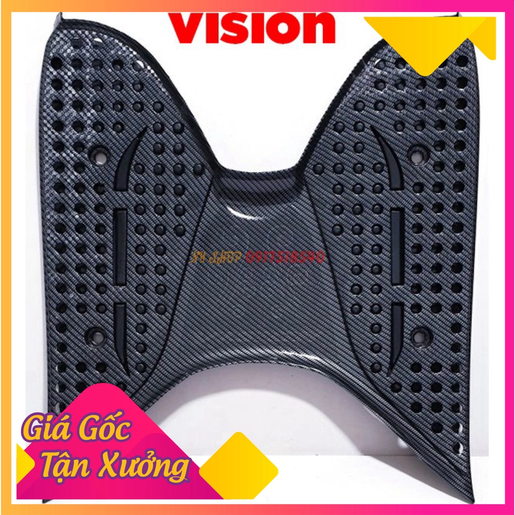 THẢM ĐỂ CHÂN HONDA VISION SƠN CARBON (Ảnh Sp thật)