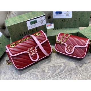 ❤Inbox shop trước khi đặt ❤ Túi Gucci marmont đỏ viền hồng 2 size 17cm và 22cm