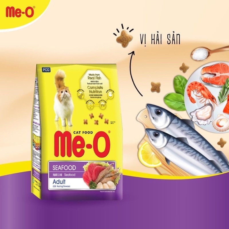 Thức ăn cho mèo lớn hạt me-o túi 350g