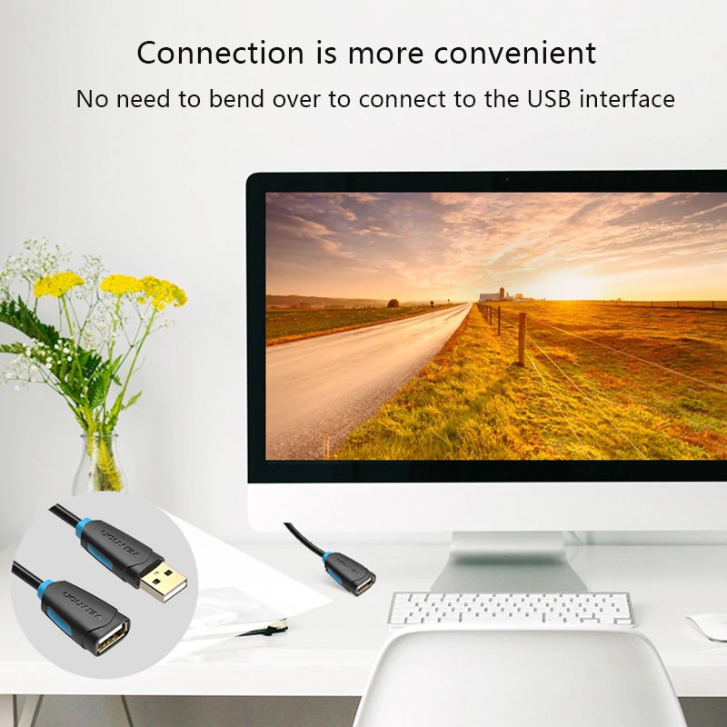 Vention USB 2.0 Extension Cable Fast Data Transfer & Easy Connection For TV/Laptop/USB Disk/Mobile HDD/Mouse