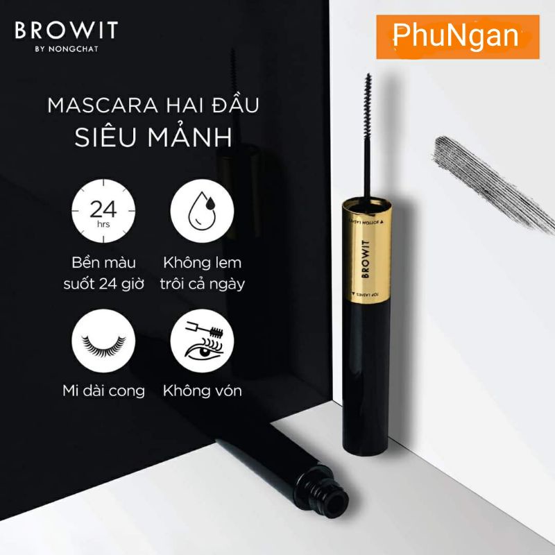 (Sẵn 3 loại-1 đầu, 2 đầu)Chuốt mi Mascara Nongchat hãng BROWIT Thái Lan (2in1 Universal, Professional Dou, My Everyday)